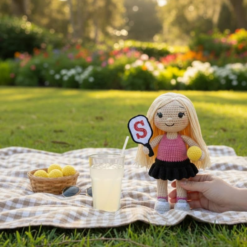 Gift for Pickleball Lover, Custom Pickleball Doll From Photo, Personalized Crochet Look Alike Doll, Handmade Amigurumi Sports Gift