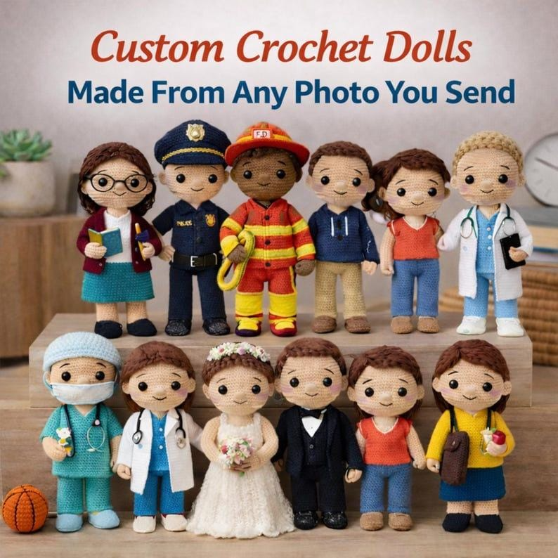 Gift for Pickleball Lover, Custom Pickleball Doll From Photo, Personalized Crochet Look Alike Doll, Handmade Amigurumi Sports Gift