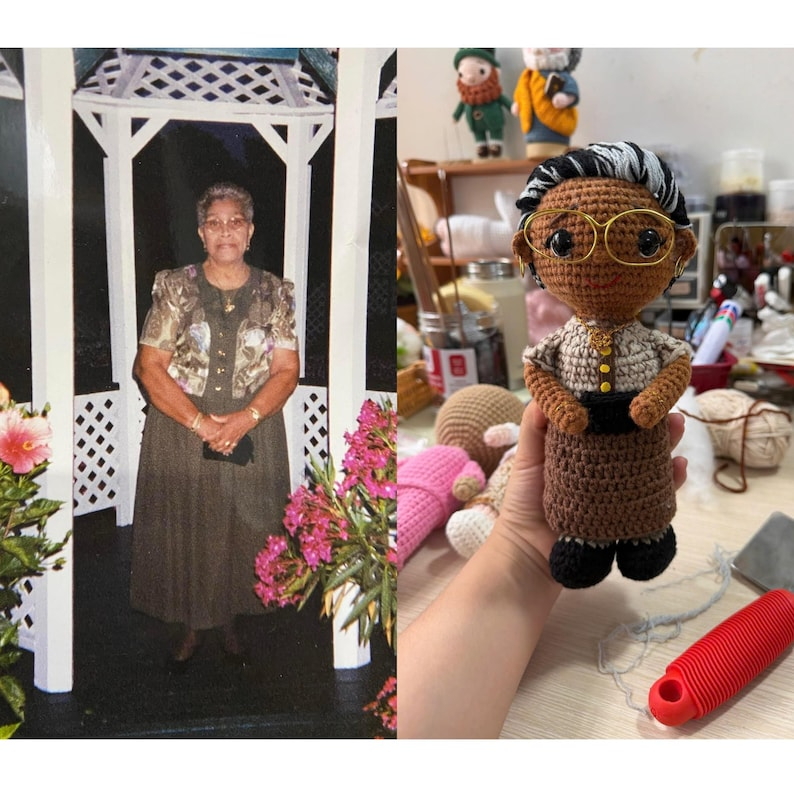 Personalized Doll, Custom Crochet People Look alike Photo, Portrait Mini Me Figurine