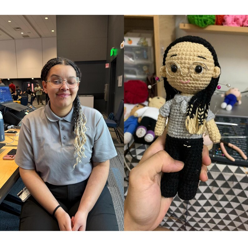 Personalized Nurse Gift, Custom Crochet Nurse Doll from Photo, Doctor Doll Amigurumi, Healthcare Worker Gift, Birthday Gift
