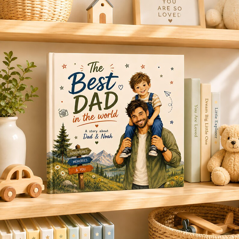 Personalized Best Dad Story Book, Custom Daddy and Me Book from Baby, Father's Day Gift for Dad, Best Dad in the World Keepsake for Baby