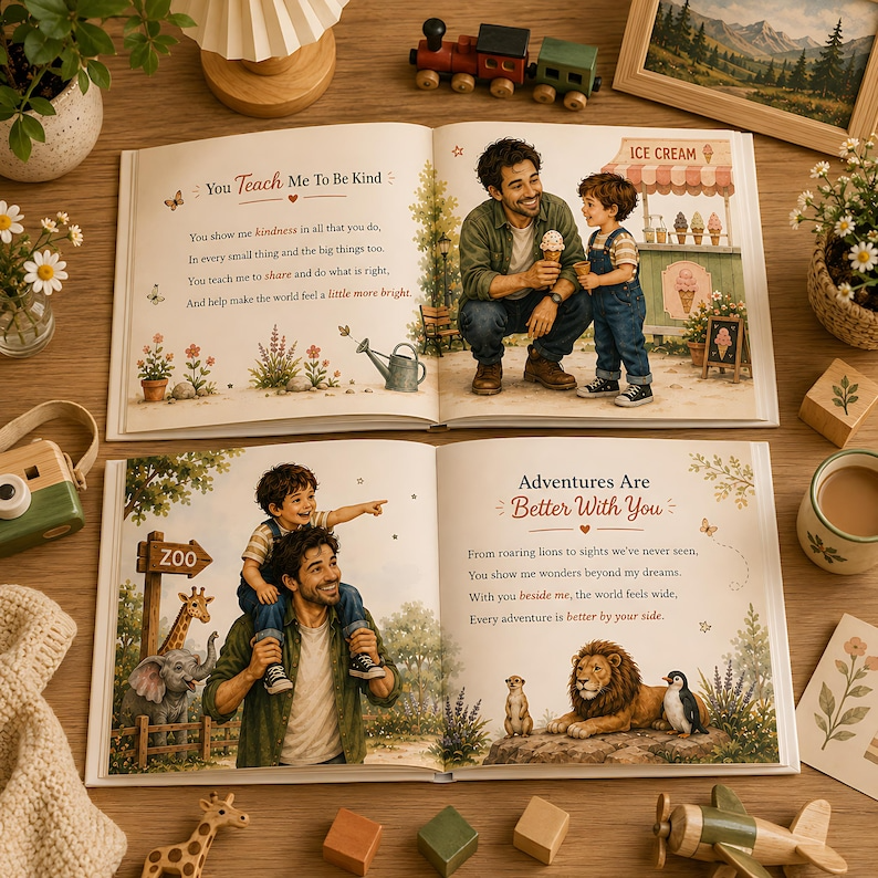 Personalized Best Dad Story Book, Custom Daddy and Me Book from Baby, Father's Day Gift for Dad, Best Dad in the World Keepsake for Baby