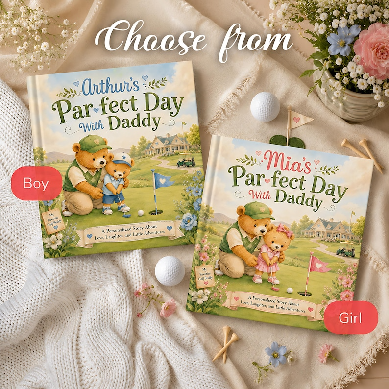 Personalized Daddy Golf Book, Custom Baby Name Story Book, Father’s Day Gift from Daughter, Golf Dad Keepsake Hardcover Book for Dad 2026