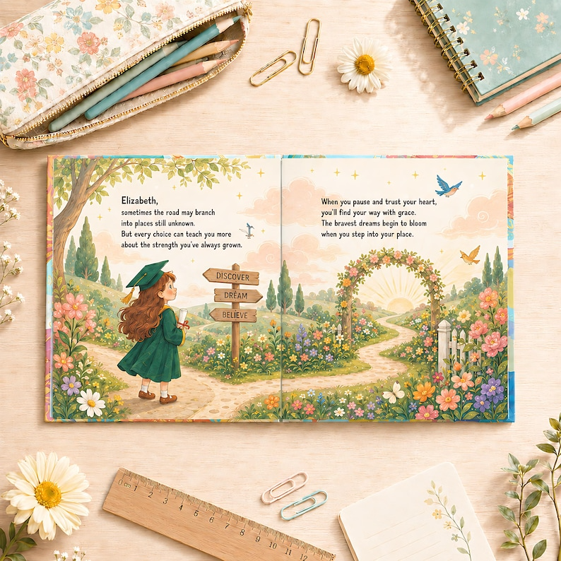 Personalized Graduation Book, Custom Child Name Keepsake Story, Where Brave Dreams Begin, Preschool Kindergarten Graduation Gift