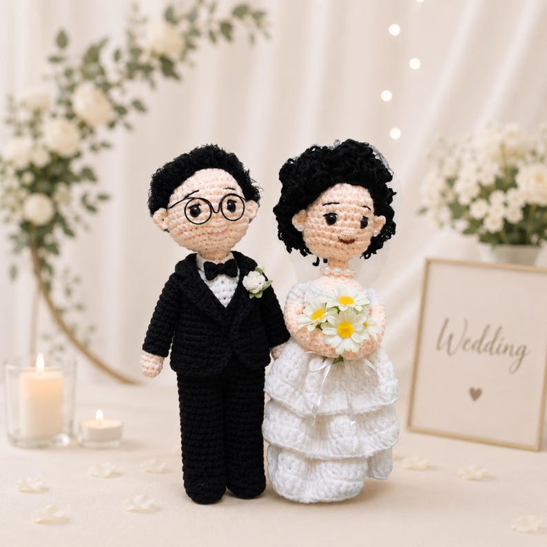 Custom Couple Portrait Doll, 50th Anniversary Gift for Couple, Personalized Crochet Doll, 50 Year Wedding Anniversary Gift, Look Alike Doll