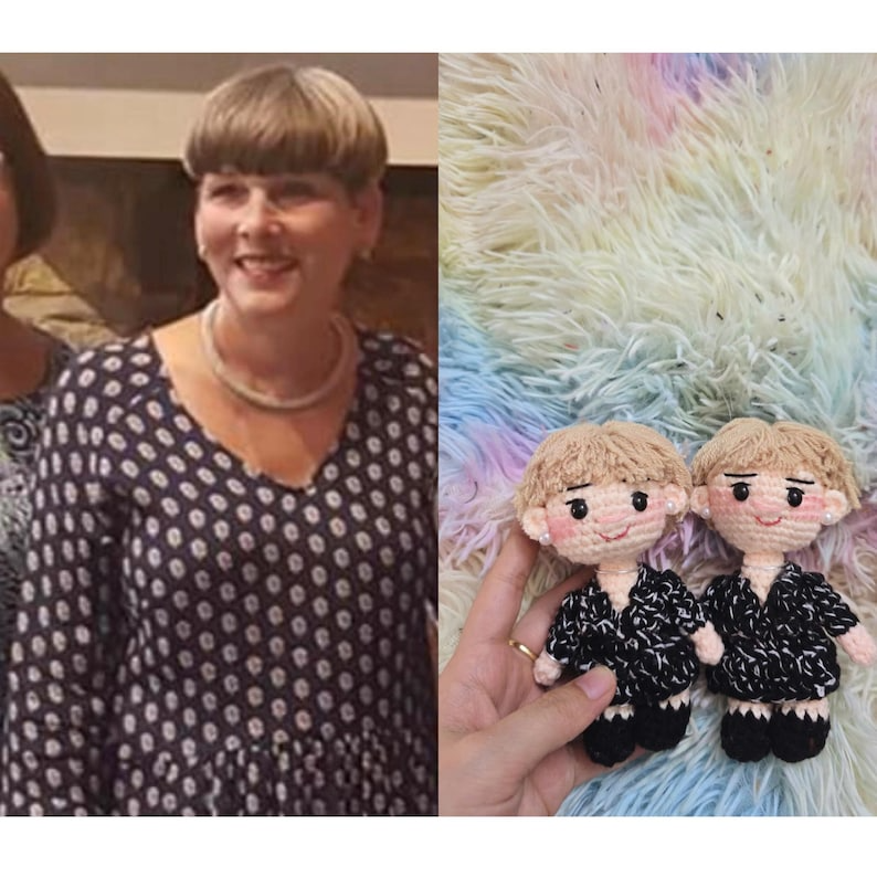 Custom Crochet Grandma Doll from Photo, Personalized Grandma Gift, Handmade Amigurumi Doll, Gift for Nana, Memorial Keepsake