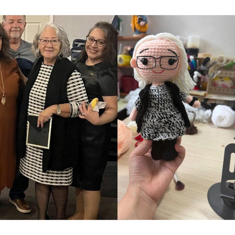 Personalized Doll, Custom Crochet People Look alike Photo, Portrait Mini Me Figurine