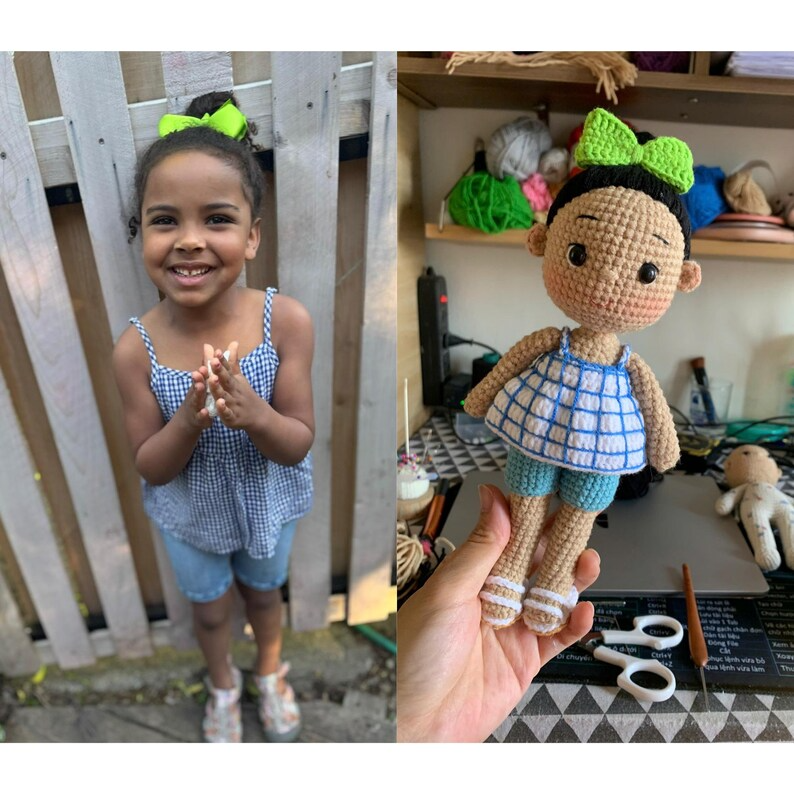 Custom Crochet Family Doll, Personalized Amigurumi Family Portrait, Handmade Couple &amp; Baby Doll, Family Keepsake Gift from Photo