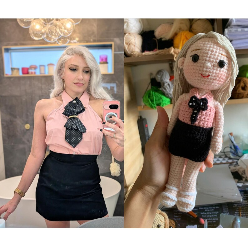Personalized Nurse Gift, Custom Crochet Nurse Doll from Photo, Doctor Doll Amigurumi, Healthcare Worker Gift, Birthday Gift