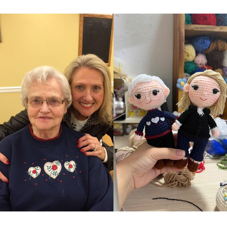 Custom Crochet Family Doll, Personalized Amigurumi Family Portrait, Handmade Couple &amp; Baby Doll, Family Keepsake Gift from Photo