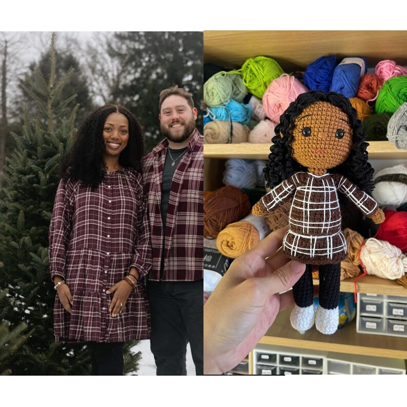 Custom Crochet Family Doll, Personalized Amigurumi Family Portrait, Handmade Couple &amp; Baby Doll, Family Keepsake Gift from Photo