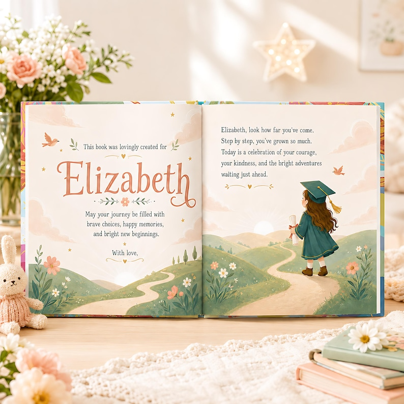 Personalized Graduation Book, Custom Child Name Keepsake Story, Where Brave Dreams Begin, Preschool Kindergarten Graduation Gift