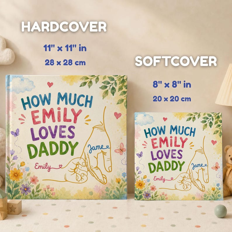Personalized Daddy Love Book for Dad and Daughter, Custom Father's Day Gift, How Much Emily Loves Daddy Book, Personalized Kids Story Book