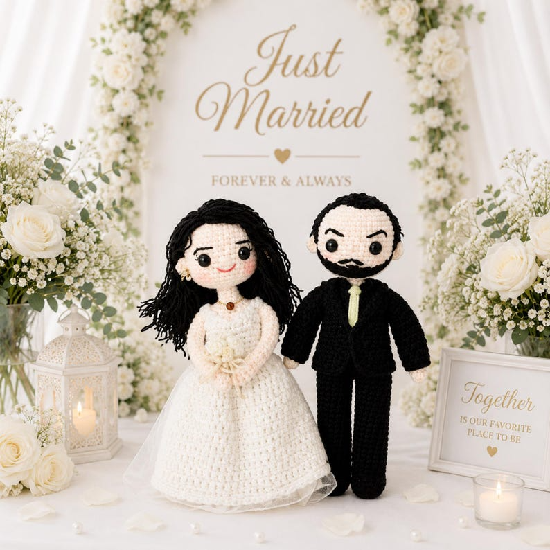 Custom Couple Portrait Doll, 50th Anniversary Gift for Couple, Personalized Crochet Doll, 50 Year Wedding Anniversary Gift, Look Alike Doll