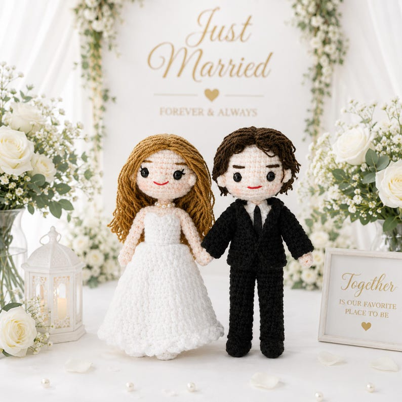 Custom Couple Portrait Doll, 50th Anniversary Gift for Couple, Personalized Crochet Doll, 50 Year Wedding Anniversary Gift, Look Alike Doll