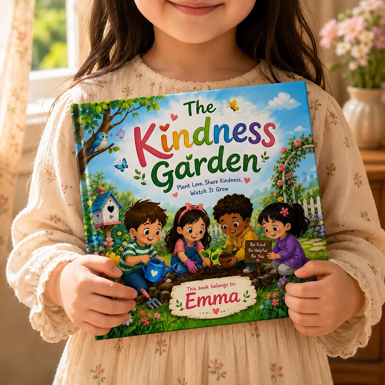 Personalized Kindness Garden Book for Kids, Custom Name Storybook, Social Emotional Learning Gift, Friendship Book for Toddlers