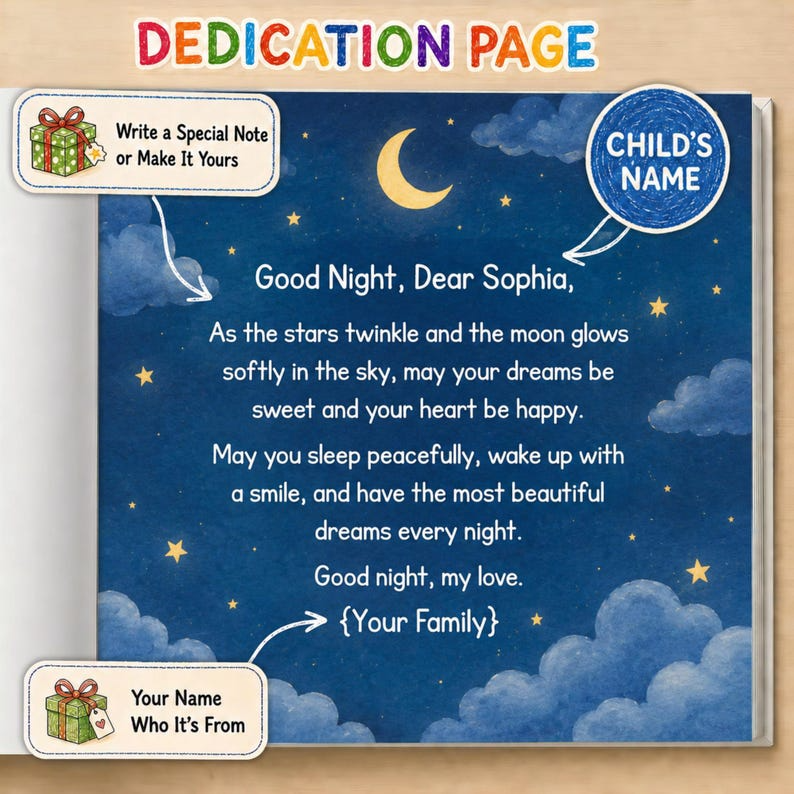 Custom Look-Alike Bedtime Story Book | Personalized Name Baby Book | First 1st Birthday Gift for Kids Boy Girl