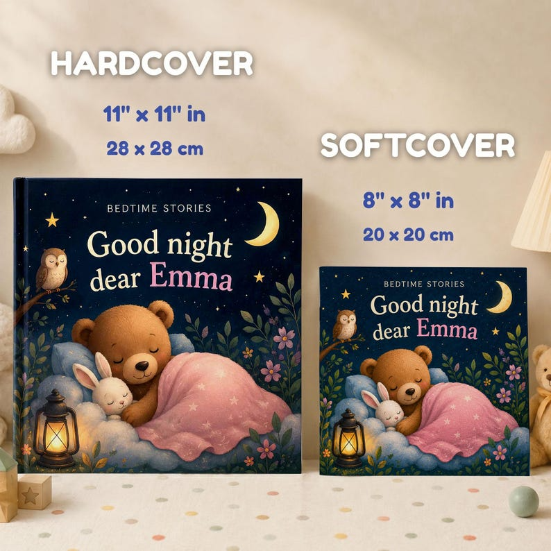 Personalized Bedtime Story Book with Name | Custom Baby Shower Gift | 1st First Birthday Boy Girl Grandchild | Newborn Keepsake
