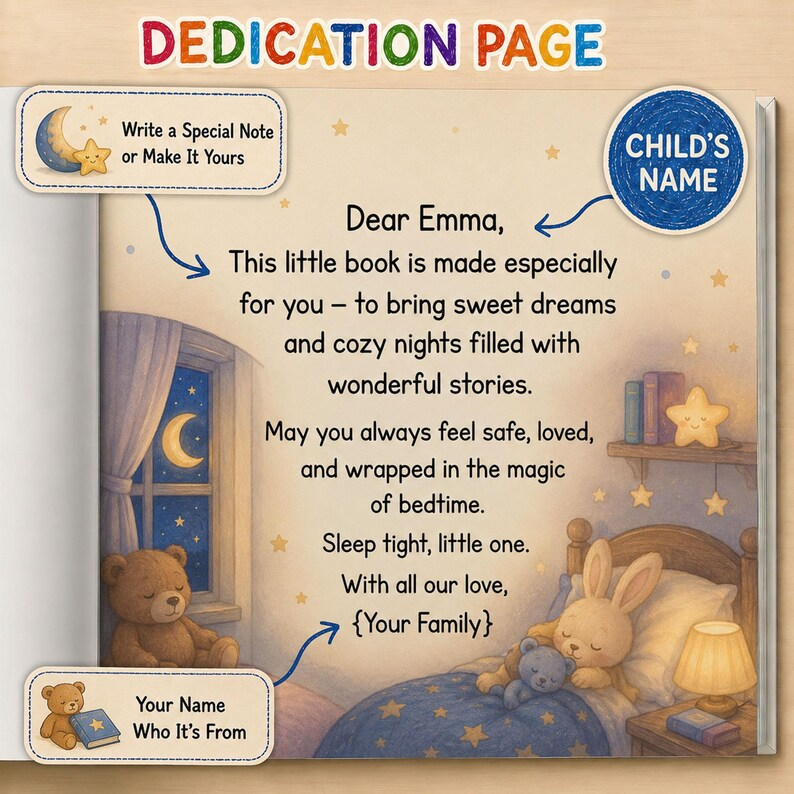 Custom Look-Alike Bedtime Story Book | Personalized Name Baby Book | First 1st Birthday Gift for Kids Boy Girl