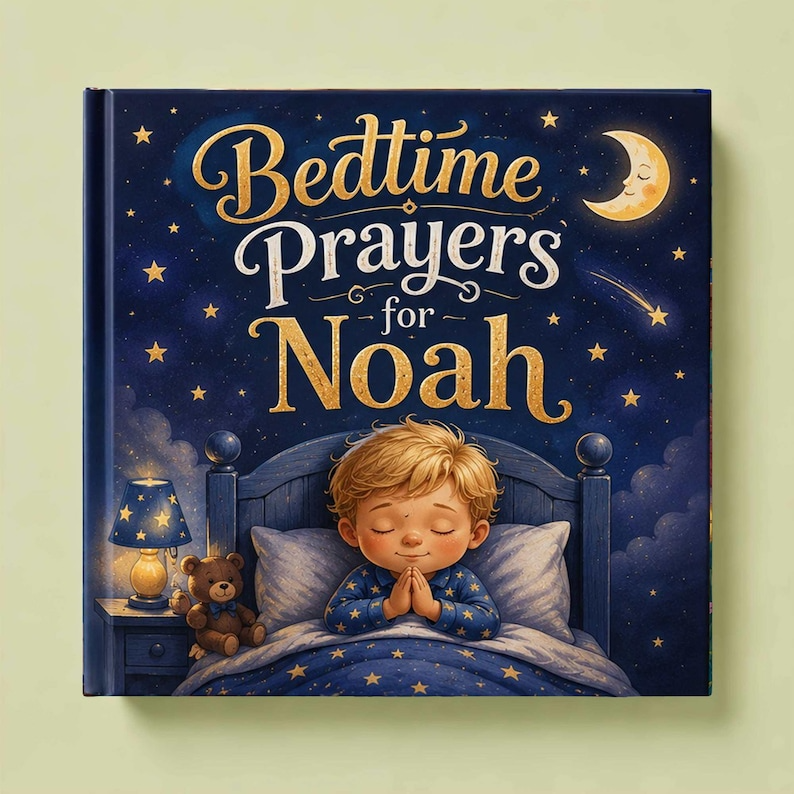 Personalized Prayer Book for Baby, Custom Name Christian Book, Baptism Gift Keepsake, First Communion Gift, Bedtime Religious Story