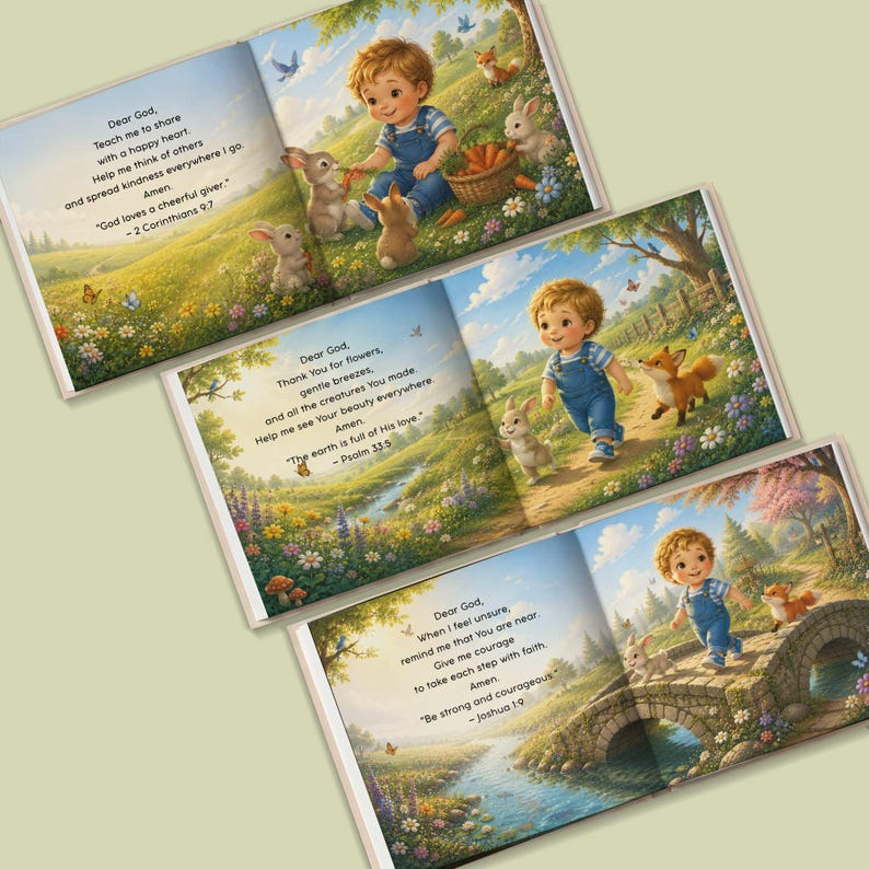 Personalized Prayer Book for Baby, Custom Name Christian Book, Baptism Gift Keepsake, First Communion Gift, Bedtime Religious Story