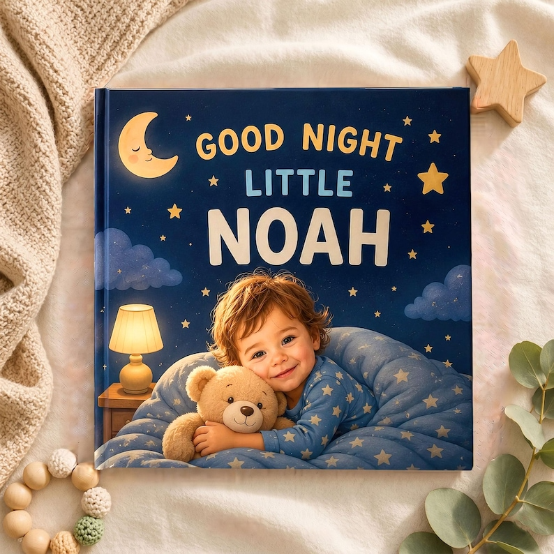 Personalized Bedtime Book, Custom Photo Book, Good Night Story, Custom Name Book, Toddler Gift, Baby Gift