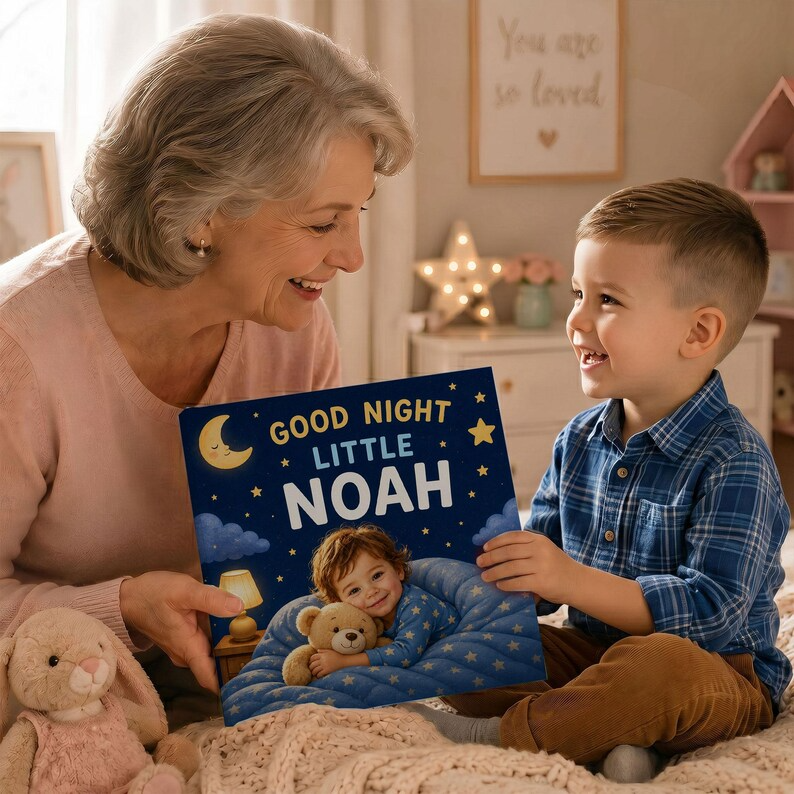 Personalized Bedtime Book, Custom Photo Book, Good Night Story, Custom Name Book, Toddler Gift, Baby Gift