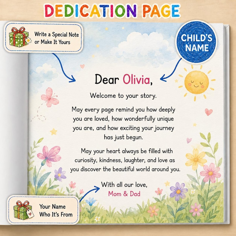Personalized Welcome Baby Book, Custom Hello World Storybook, Newborn Baby Boy Girl Gift, Custom Name Keepsake, New Mom Present