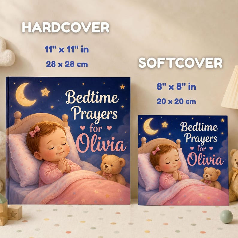 Personalized Bedtime Prayer Book for Kids | Custom Name Christian Baby Gift | Baptism Gift | Bedtime Prayers