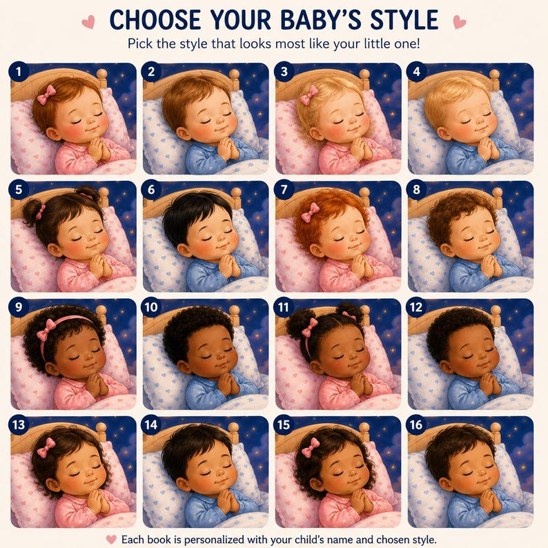 Personalized Bedtime Prayer Book for Kids | Custom Name Christian Baby Gift | Baptism Gift | Bedtime Prayers
