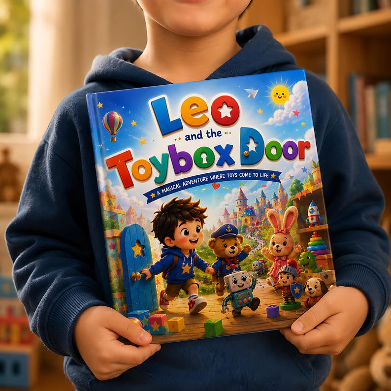 Personalized Toy Adventure Book for Kids, Custom Name Story, Magical Toybox Door Keepsake Gift for Boys, Girls, Toddlers &amp; Birthday Gift