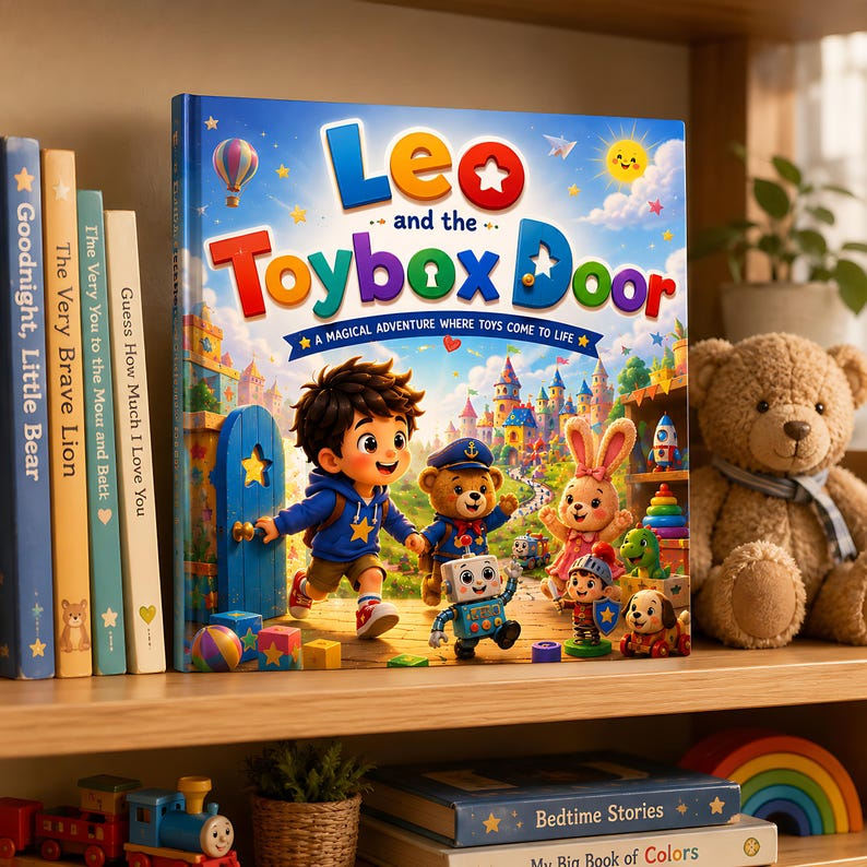 Personalized Toy Adventure Book for Kids, Custom Name Story, Magical Toybox Door Keepsake Gift for Boys, Girls, Toddlers &amp; Birthday Gift