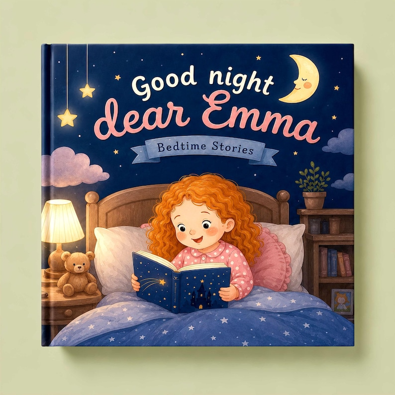 Custom Look-Alike Bedtime Story Book | Personalized Name Baby Book | First 1st Birthday Gift for Kids Boy Girl