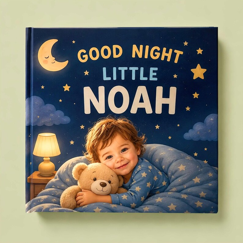Personalized Bedtime Book, Custom Photo Book, Good Night Story, Custom Name Book, Toddler Gift, Baby Gift