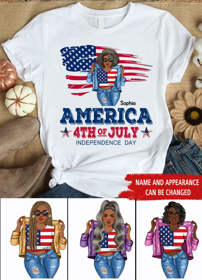 July Birthday Shirt, Custom Birthday Shirt, Queens Born In July, July Birthday Shirts For Woman, July Birthday Gifts, USA 4th Of July T-Shirt, Happy Independence Day T-Shirt