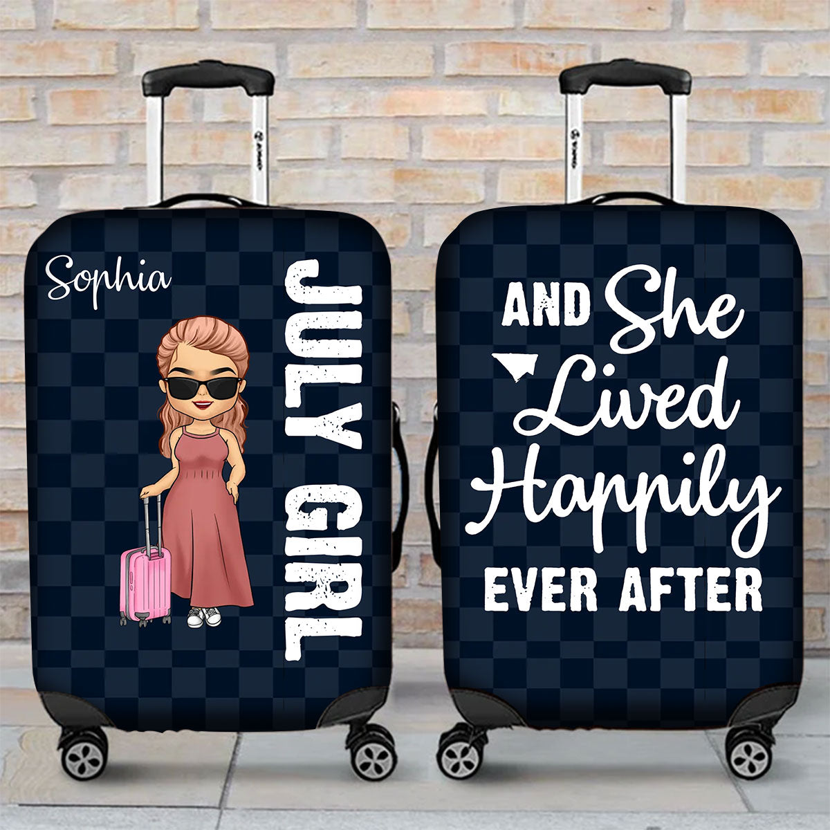 Personalized Luggage cover, Customized Gifts For July Girls Who loves traveling, Best Gift For Friend, July Girls