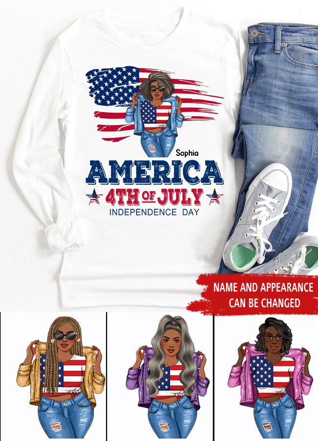 July Birthday Shirt, Custom Birthday Shirt, Queens Born In July, July Birthday Shirts For Woman, July Birthday Gifts, USA 4th Of July T-Shirt, Happy Independence Day T-Shirt