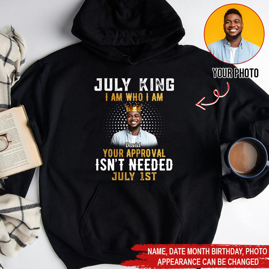 July Birthday Shirt, Custom Birthday Shirt, A Black King Was Born In July, July Birthday Shirts For Man