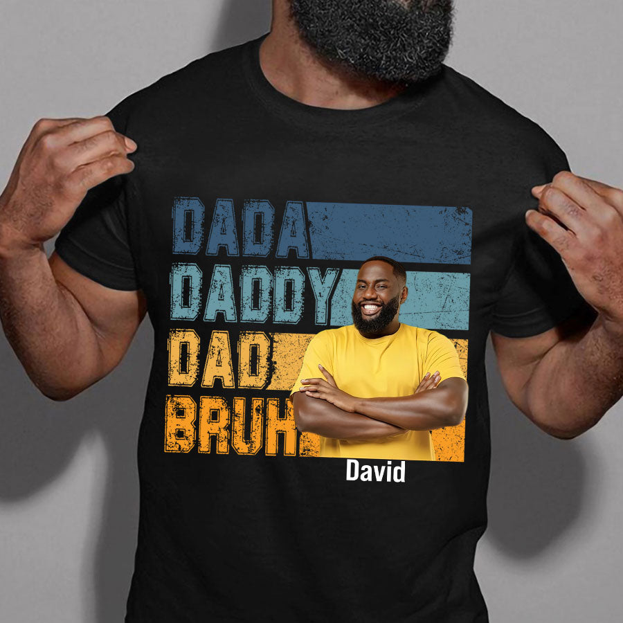 Personalized Fathers Day Shirts, Father‘s Day T Shirts, Custom Photo Father’s Day Gift Ideas From Son, Bonus Dad Shirt