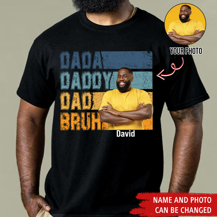 Personalized Fathers Day Shirts, Father‘s Day T Shirts, Custom Photo Father’s Day Gift Ideas From Son, Bonus Dad Shirt