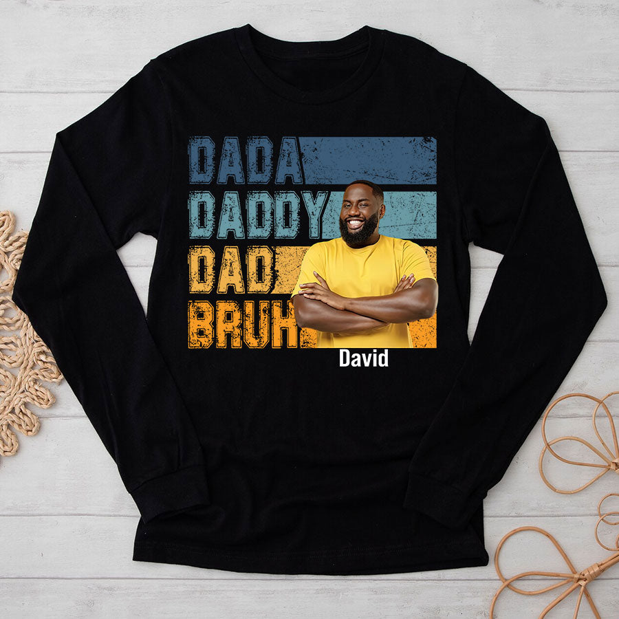 Personalized Fathers Day Shirts, Father‘s Day T Shirts, Custom Photo Father’s Day Gift Ideas From Son, Bonus Dad Shirt