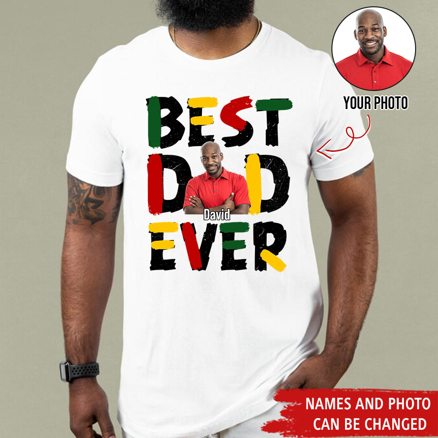 Personalized Fathers Day Shirts, Father‘s Day T Shirts, Custom Photo Father’s Day Gift Ideas From Son, Bonus Dad Shirt