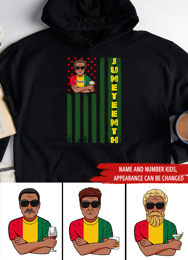 Juneteenth Shirt, Custom Juneteenth Shirt, Juneteenth Black King Melanin Dad Fathers Day Men Father Fun T-Shirt