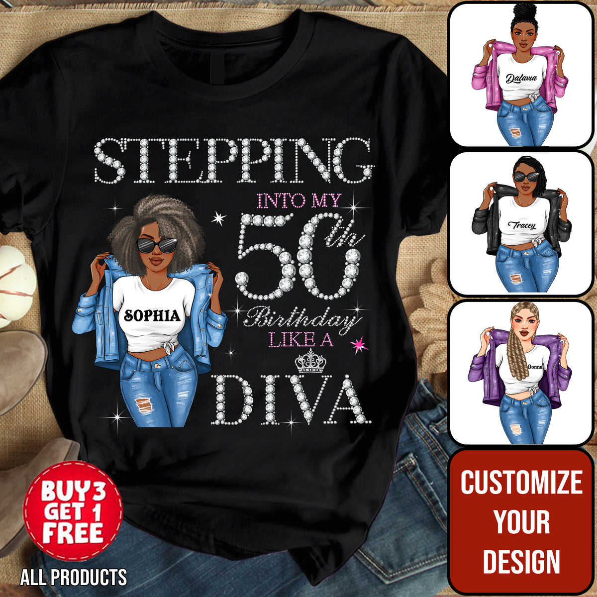 Personalized 50th Birthday Shirts, Custom Birthday Shirts, Turning 50 Shirt, Gifts For Women Turning 50, 50th Birthday Shirts For Her-YPT-HMT