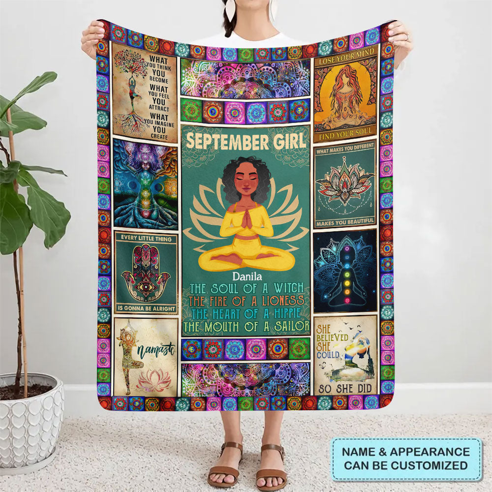 Personalized Custom Blanket - Gift For Yoga Lover - The Soul Of A Witch