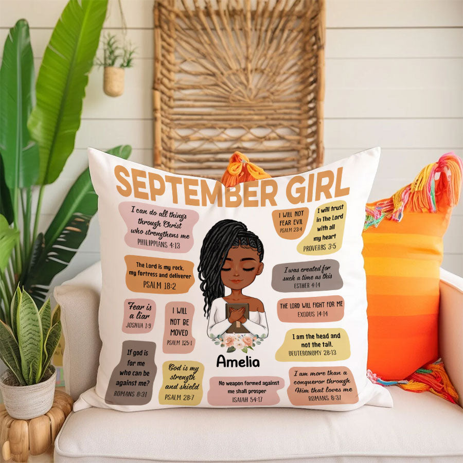 Personalized Pillow - Custom Birthday Gifts For September Girls, September Pillow, September Girl Birthday Gift