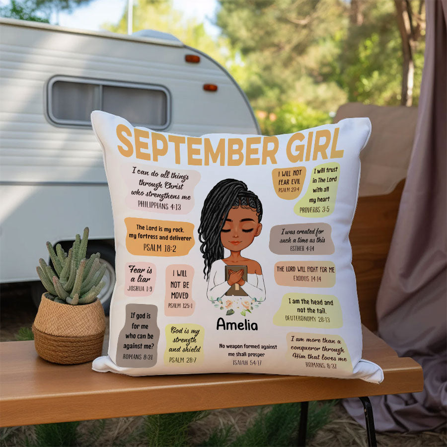 Personalized Pillow - Custom Birthday Gifts For September Girls, September Pillow, September Girl Birthday Gift