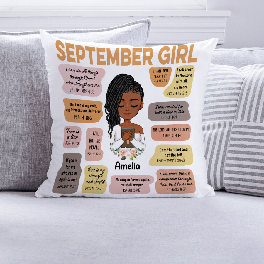 Personalized Pillow - Custom Birthday Gifts For September Girls, September Pillow, September Girl Birthday Gift