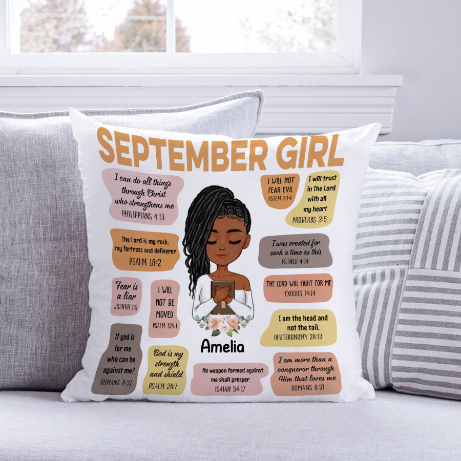Personalized Pillow - Custom Birthday Gifts For September Girls, September Pillow, September Girl Birthday Gift
