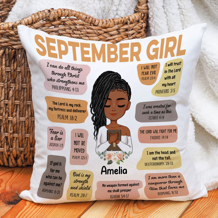 Personalized Pillow - Custom Birthday Gifts For September Girls, September Pillow, September Girl Birthday Gift